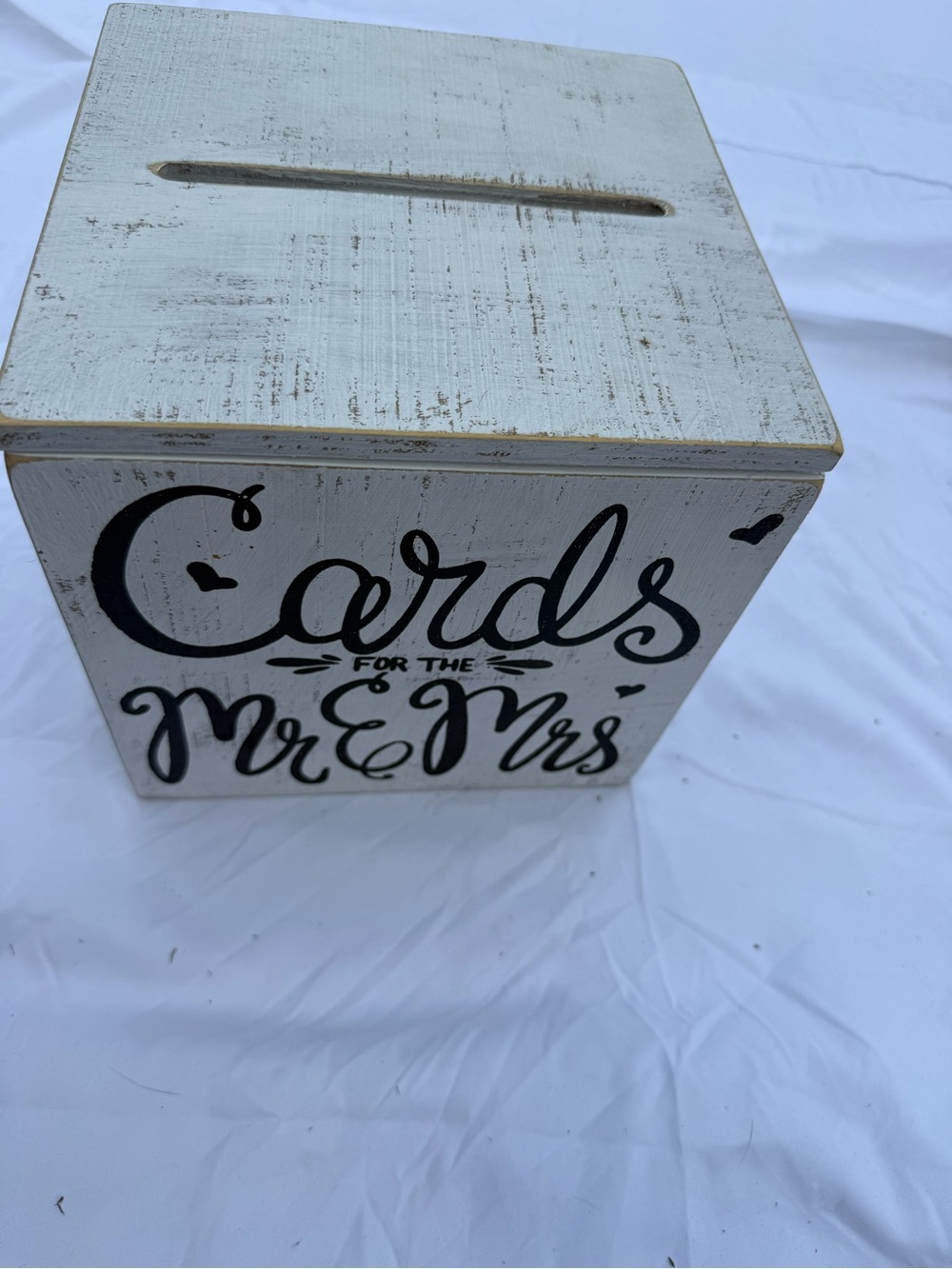 Cards Box for the Mr & Mrs - White Rustic Wedding Card Holder